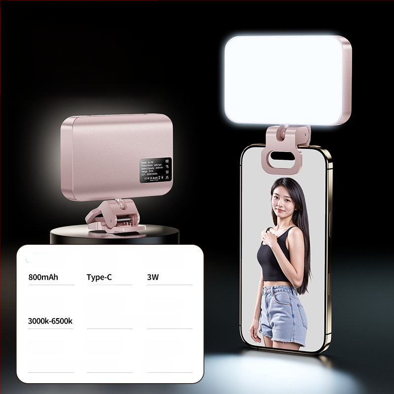 BD102 Lumină de umplere portabilă pentru smartphoneuri — LED 4W, 5V, Temperatură de culoare reglabilă 2500K–9900K, Model BD102, Pentru Live Streaming și Filmare
