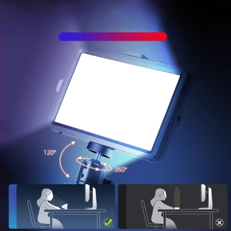 Lumină LED de fill pentru streaming live pe telefon, utilizare pe birou, 15W, 10V, temperaturi de culoare variabile, model 000159, Love Rain Spirit