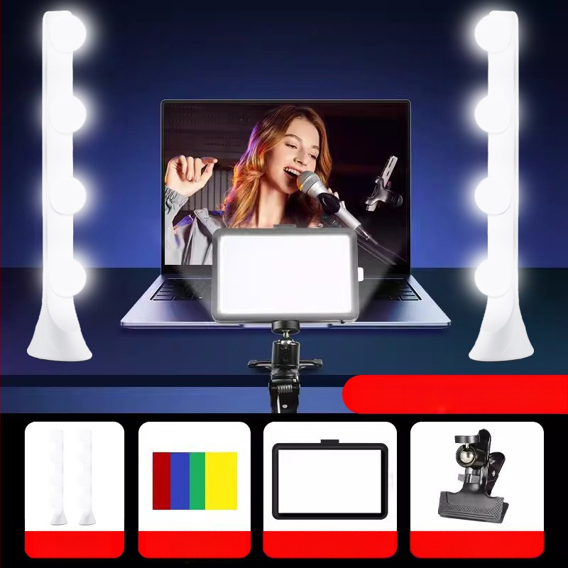 Lumină LED de fill pentru streaming live pe telefon, utilizare pe birou, 15W, 10V, temperaturi de culoare variabile, model 000159, Love Rain Spirit