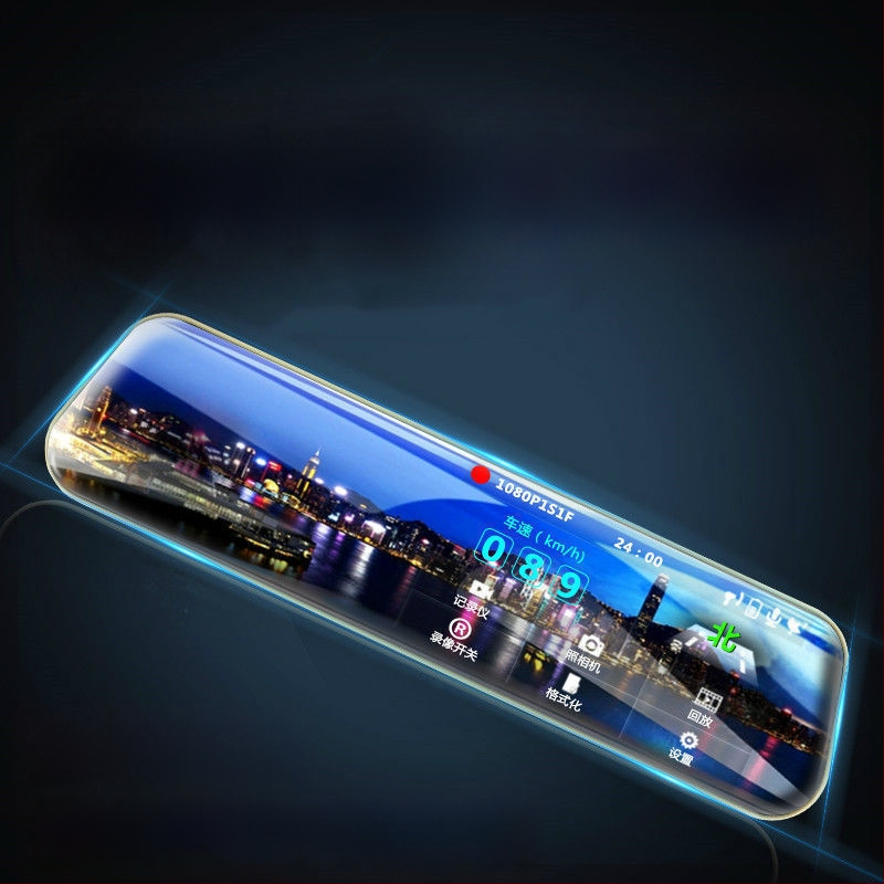 Dash cam auto 2160p cu vedere nocturnă, 360° obiectiv dual față-spate, imagine panoramică de mers înapoi, detector radar