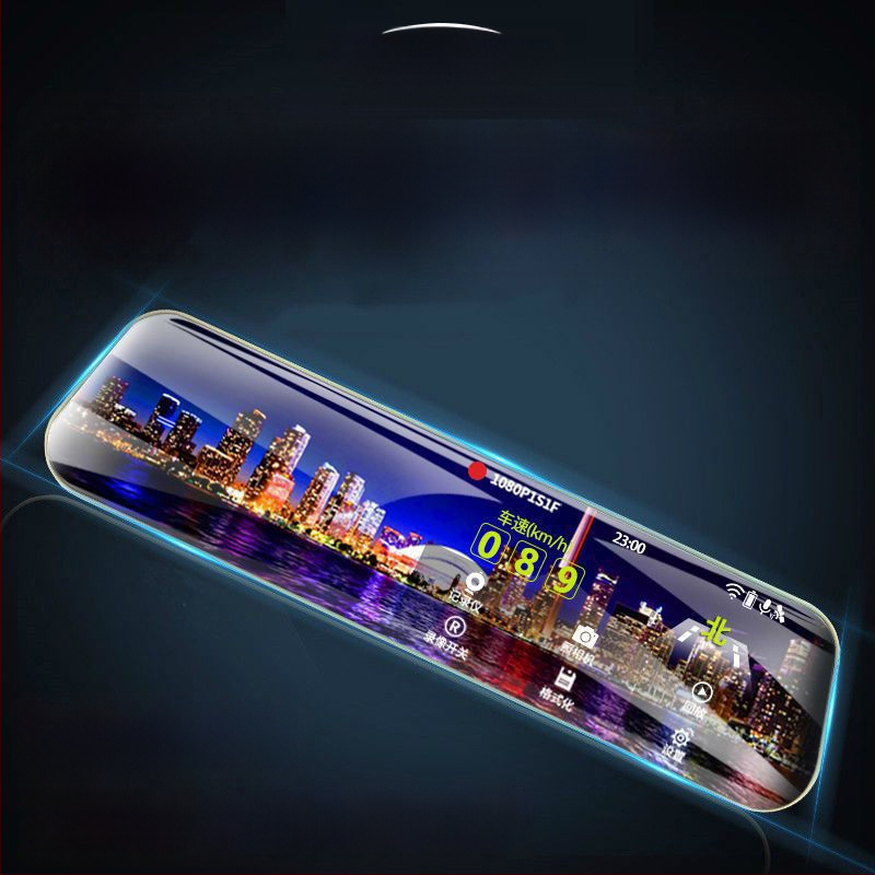 Dash cam auto 2160p cu vedere nocturnă, 360° obiectiv dual față-spate, imagine panoramică de mers înapoi, detector radar