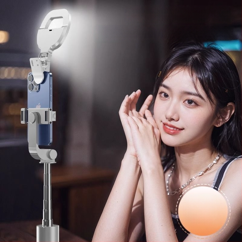W66 Lampa LED inelar cu clips pentru fotografiere — iluminator portabil pentru selfie și streaming live, sub 10W, 110V