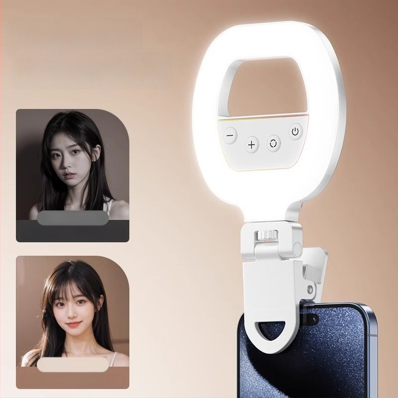 W66 Lampa LED inelar cu clips pentru fotografiere — iluminator portabil pentru selfie și streaming live, sub 10W, 110V
