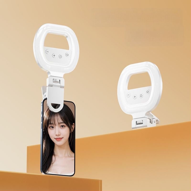 W66 Lampa LED inelar cu clips pentru fotografiere — iluminator portabil pentru selfie și streaming live, sub 10W, 110V