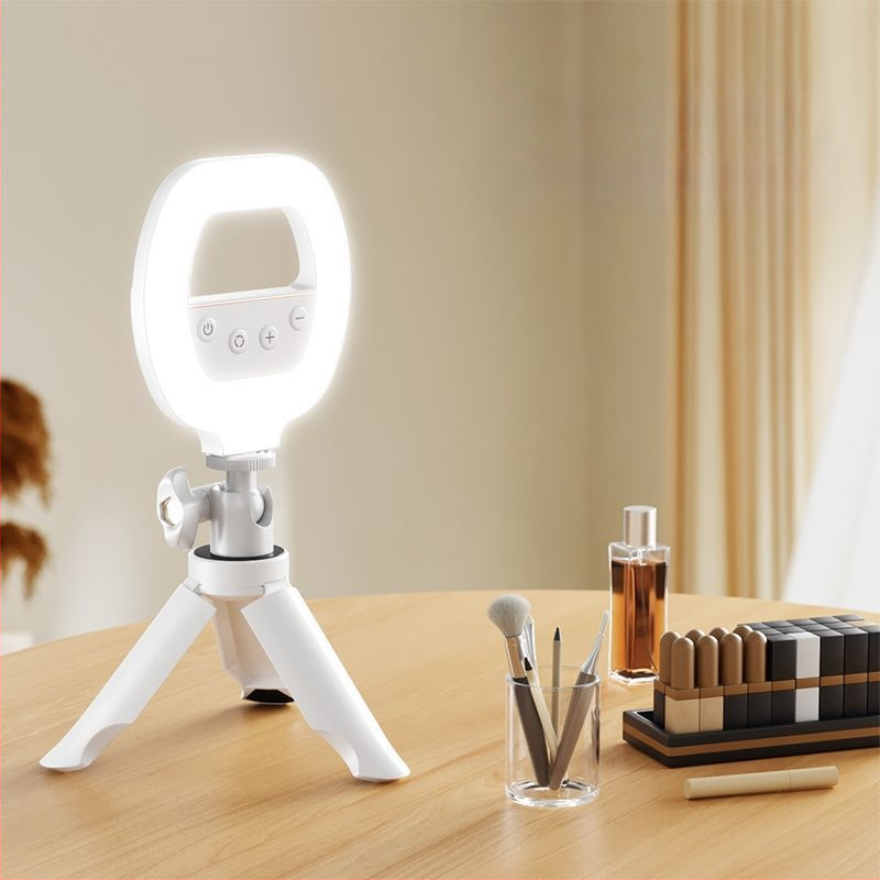 W66 Lampa LED inelar cu clips pentru fotografiere — iluminator portabil pentru selfie și streaming live, sub 10W, 110V