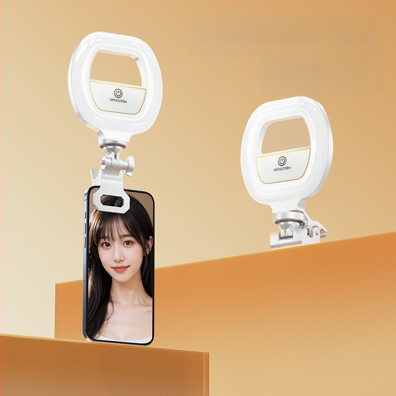 W66 Lampa LED inelar cu clips pentru fotografiere — iluminator portabil pentru selfie și streaming live, sub 10W, 110V