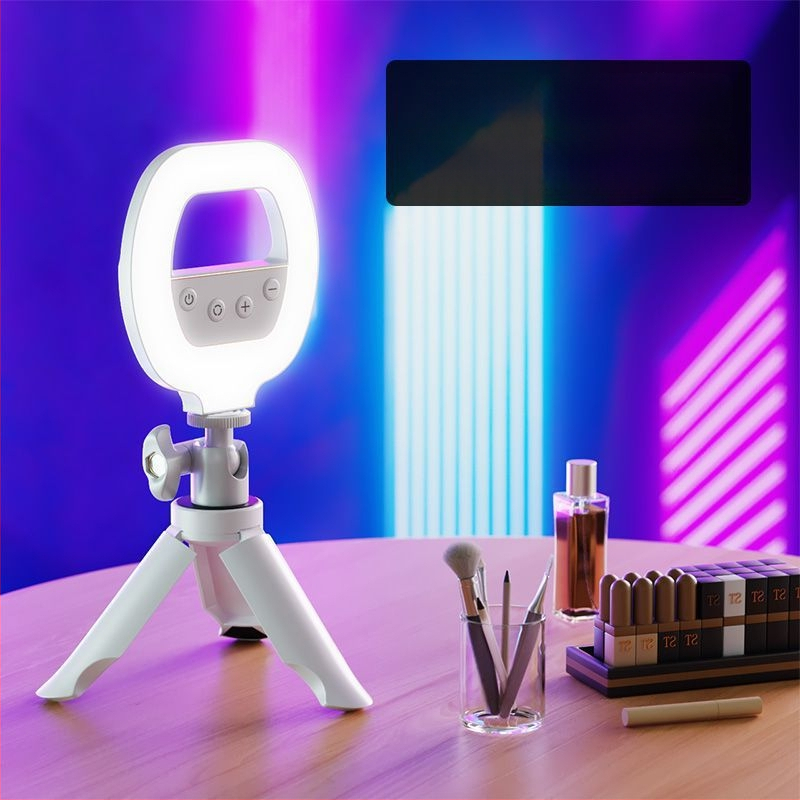 W66 Lampa LED inelar cu clips pentru fotografiere — iluminator portabil pentru selfie și streaming live, sub 10W, 110V