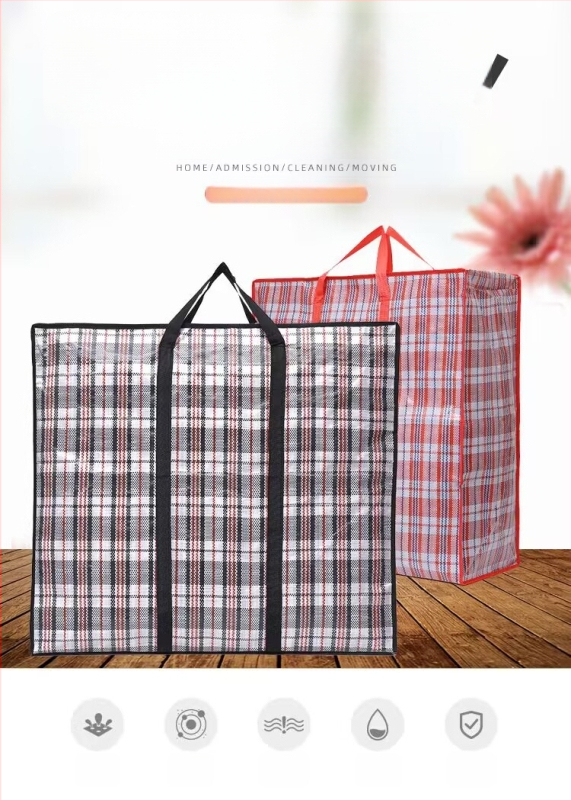 PE plēves austā rokas soma drēbēm un segām, pašuzvārta, bez apdrukas