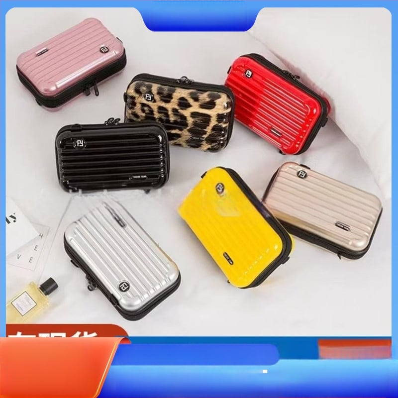 8-инчов пътнически несесер за грим и кръстосана чанта - ABS+PC, подплата полиестер, водоустойчива, сухо-мокро разделение, разширяем капацитет