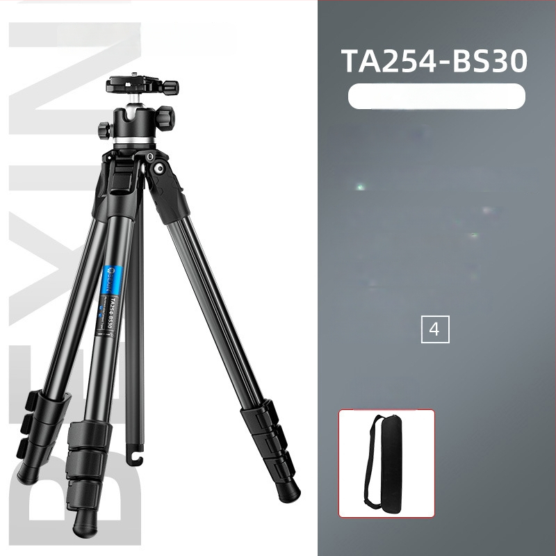 Aliuminio lydinio trikojis stovas su kamuoline galva, 5 sekcijos, apkrova 5 kg, greito atleidimo plokštė, suderinamas su be veidrodžio ir DSLR kameromis