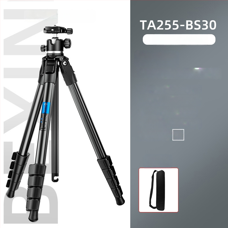 Aliuminio lydinio trikojis stovas su kamuoline galva, 5 sekcijos, apkrova 5 kg, greito atleidimo plokštė, suderinamas su be veidrodžio ir DSLR kameromis