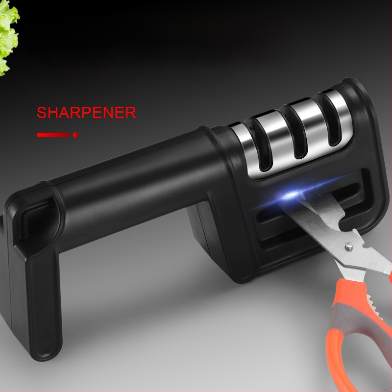 Többfunkciós konyhai élező gyémánt élezéssel, ABS + rozsdamentes acél, nyomtatott logó, 2017 tél megjelenés, modern minimalist stílus