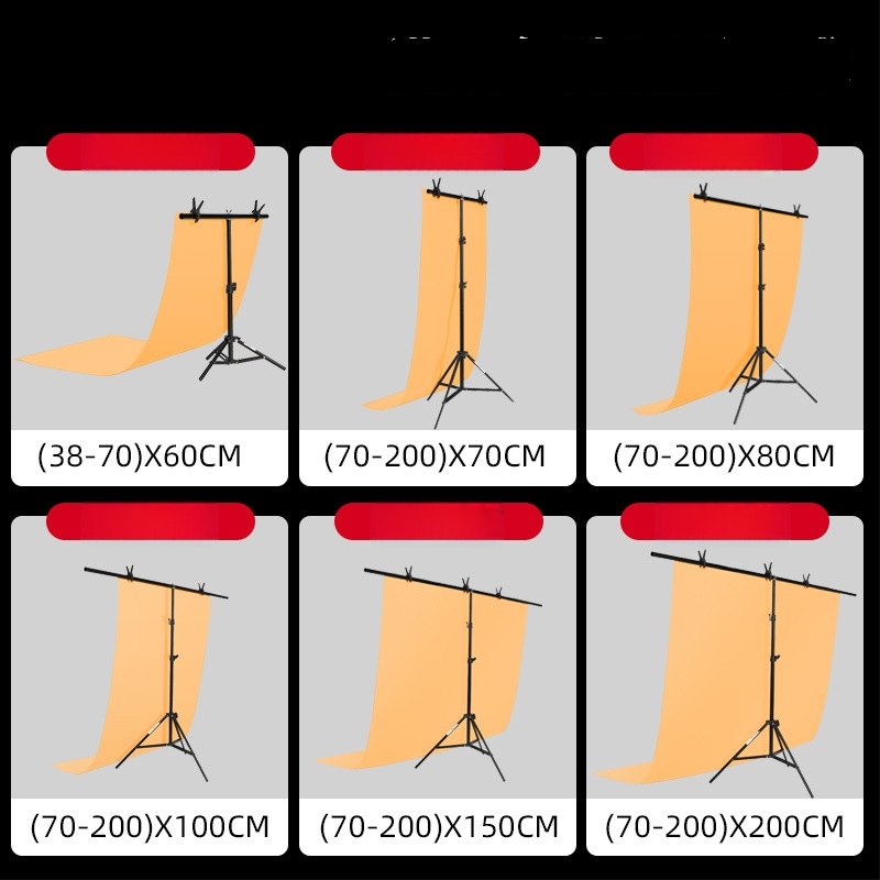 Tianrui Fono laikiklis PVC fono fotografavimui – metalinis rėmas, produktų fotografavimui, išplečiamas iki 2 m