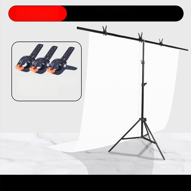 Tianrui Fono laikiklis PVC fono fotografavimui – metalinis rėmas, produktų fotografavimui, išplečiamas iki 2 m