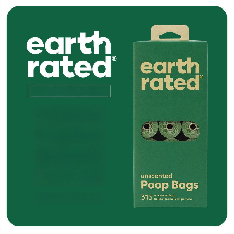 Earth Rated Πλαστικές σακούλες αποβλήτων σκύλων – παχύτερες, βιοδιασπώμενες, φιλικές προς το περιβάλλον, φορητές για βόλτες