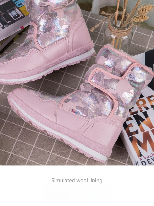 Vīriešu ziemas zābaki sniegam, ūdensizturīgi, pretslīdējoši, ar mākslīgu pūkainu oderi, bieza konstrukcija, gumijas zole