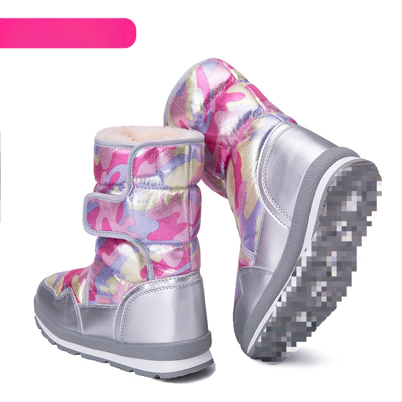 Vīriešu ziemas zābaki sniegam, ūdensizturīgi, pretslīdējoši, ar mākslīgu pūkainu oderi, bieza konstrukcija, gumijas zole