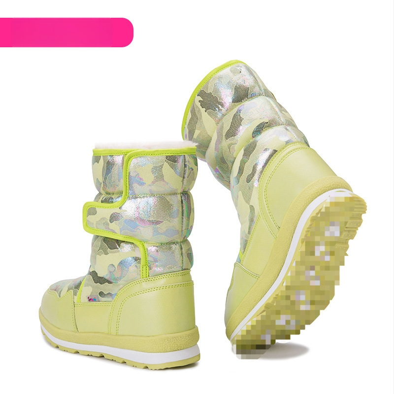 Vīriešu ziemas zābaki sniegam, ūdensizturīgi, pretslīdējoši, ar mākslīgu pūkainu oderi, bieza konstrukcija, gumijas zole