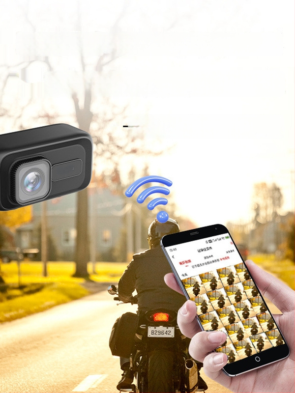 MT100 Motociklo ir elektrinio transporto priemonės įrašymo įrenginys, HD atsparus vandeniui kamera, 140° matymo kampas, 0.8 MP, SD kortelė iki 64GB, WiFi tiesiogiai į mobilųjį telefoną