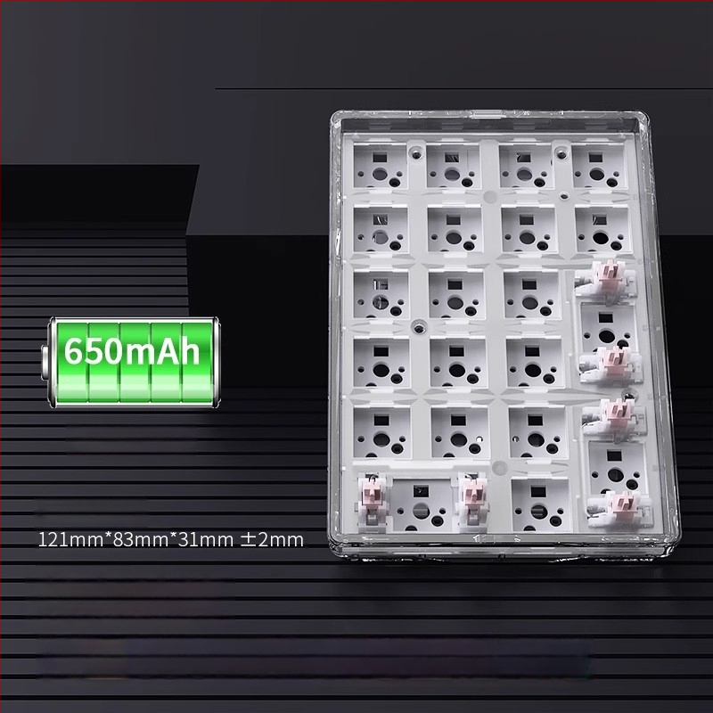 DK21 механична клавиатура с 21 клавиша, RGB подсветка, три режима свързване: жично, безжично и Bluetooth, hot-swappable