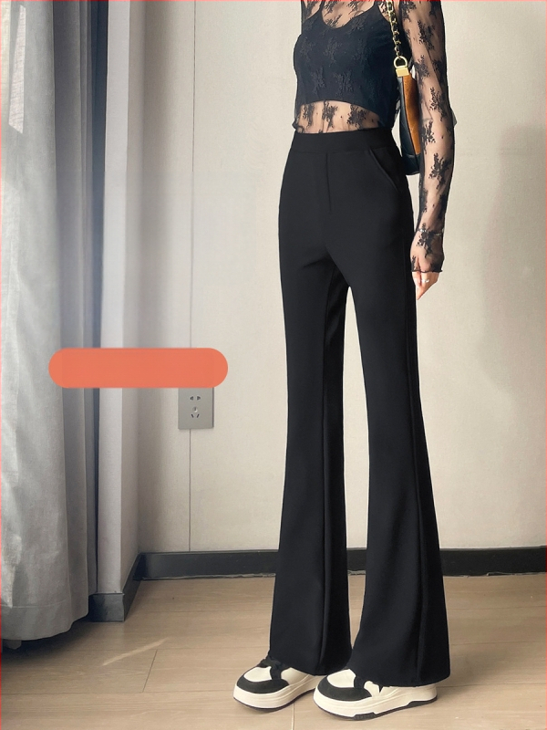 Žieminiai 2025 aukštos juosmens, laisvas kirpimo, ilgos plačios kelnės, iš Roman Cotton/Nylon-Polyamide mišinio, kasualus japonų/korejiečių stilius