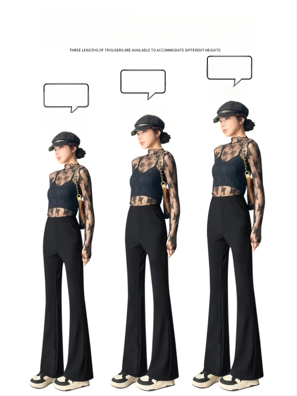 Žieminiai 2025 aukštos juosmens, laisvas kirpimo, ilgos plačios kelnės, iš Roman Cotton/Nylon-Polyamide mišinio, kasualus japonų/korejiečių stilius