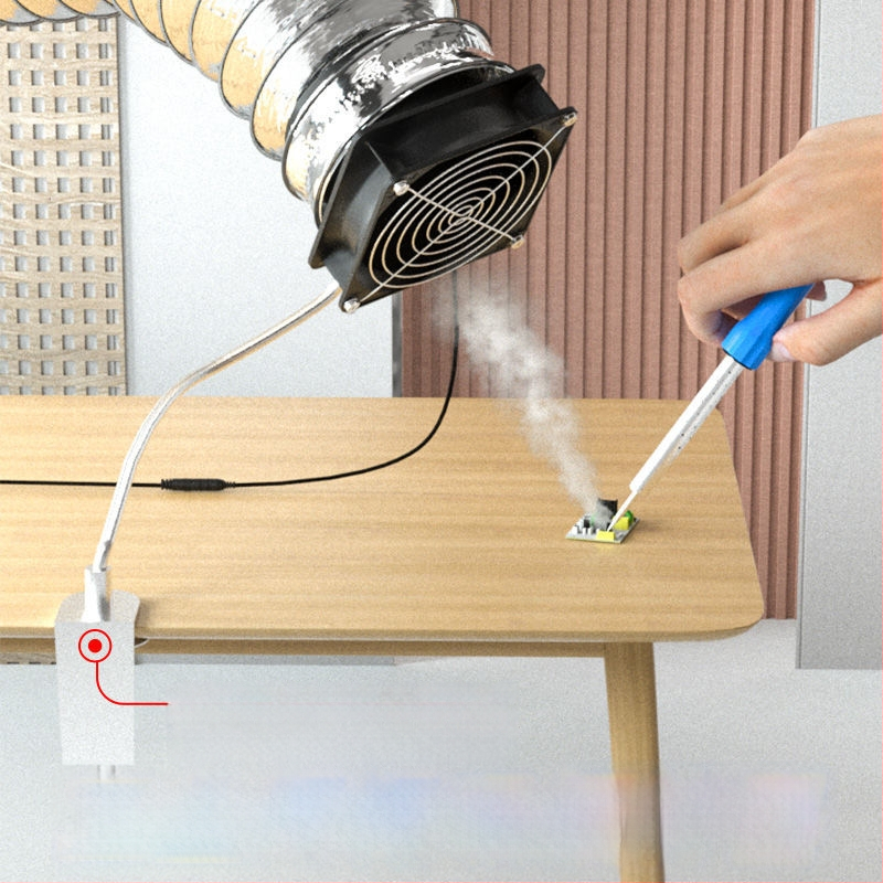 Univerzális konzolos ventilátor forrasztási füst elszívására – füst-elszívó, ablakos stílus