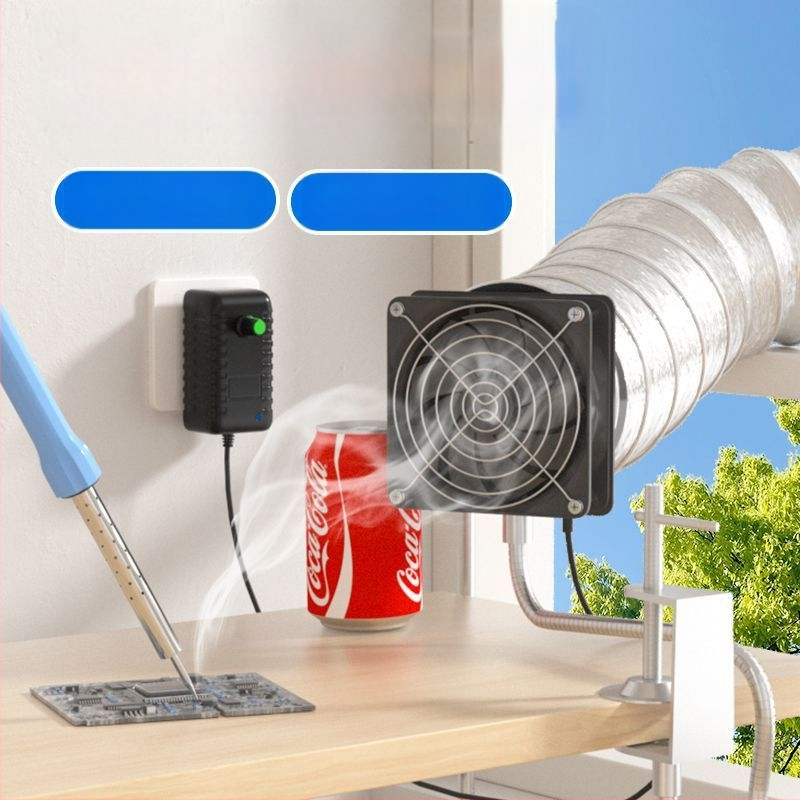 Univerzális konzolos ventilátor forrasztási füst elszívására – füst-elszívó, ablakos stílus