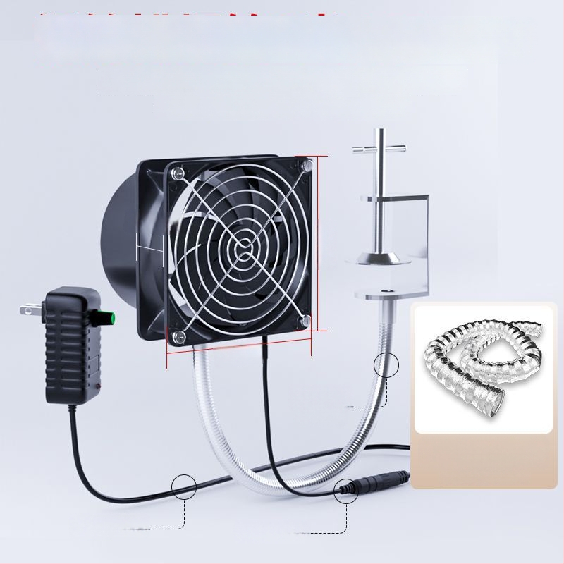 Univerzális konzolos ventilátor forrasztási füst elszívására – füst-elszívó, ablakos stílus
