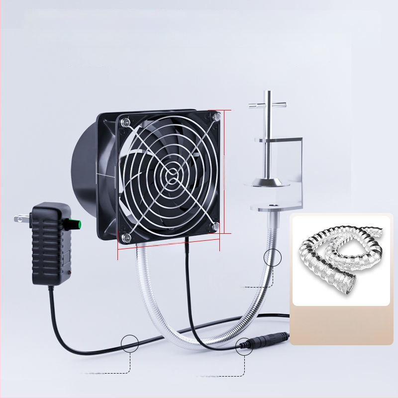 Univerzális konzolos ventilátor forrasztási füst elszívására – füst-elszívó, ablakos stílus