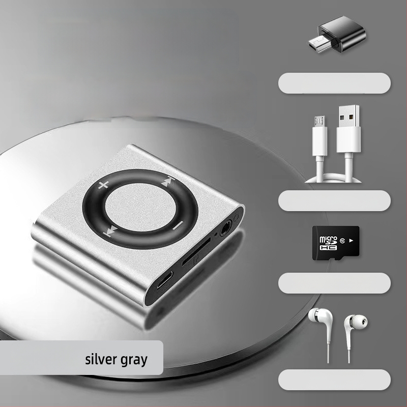 Studentu MP3 atskaņotājs - Mini pārnēsājams sporta muzikālais atskaņotājs, MP3 atskaņošana, bez paplašināšanas kartes atbalsta