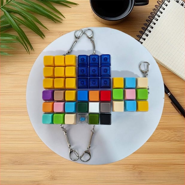 Δοκιμαστής καπακίων πλήκτρων εννέα κελιών, μπρελόκ – Πλαστικό, Σύγχρονο μινιμαλιστικό στυλ, έτοιμο για δώρο