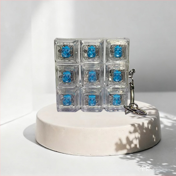 Δοκιμαστής καπακίων πλήκτρων εννέα κελιών, μπρελόκ – Πλαστικό, Σύγχρονο μινιμαλιστικό στυλ, έτοιμο για δώρο