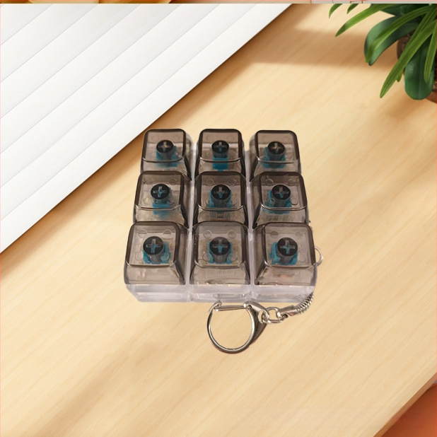 Δοκιμαστής καπακίων πλήκτρων εννέα κελιών, μπρελόκ – Πλαστικό, Σύγχρονο μινιμαλιστικό στυλ, έτοιμο για δώρο