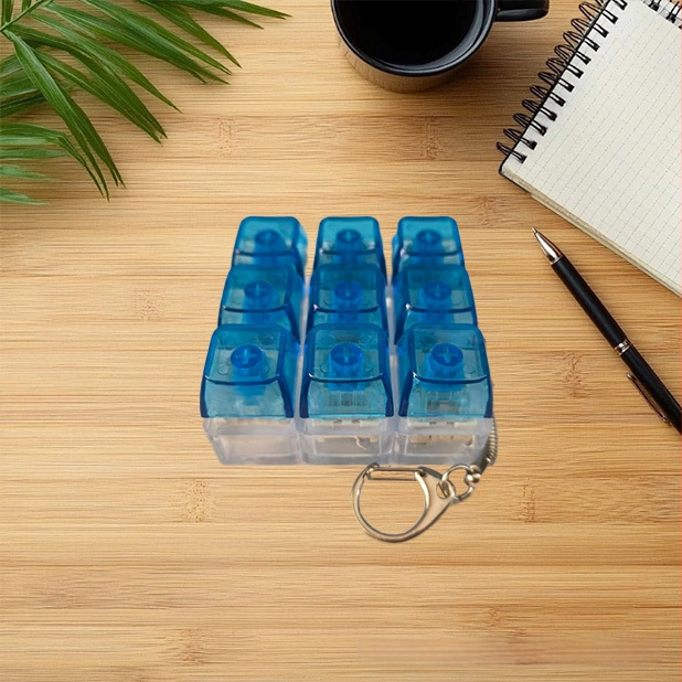 Δοκιμαστής καπακίων πλήκτρων εννέα κελιών, μπρελόκ – Πλαστικό, Σύγχρονο μινιμαλιστικό στυλ, έτοιμο για δώρο