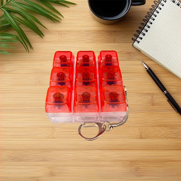 Δοκιμαστής καπακίων πλήκτρων εννέα κελιών, μπρελόκ – Πλαστικό, Σύγχρονο μινιμαλιστικό στυλ, έτοιμο για δώρο