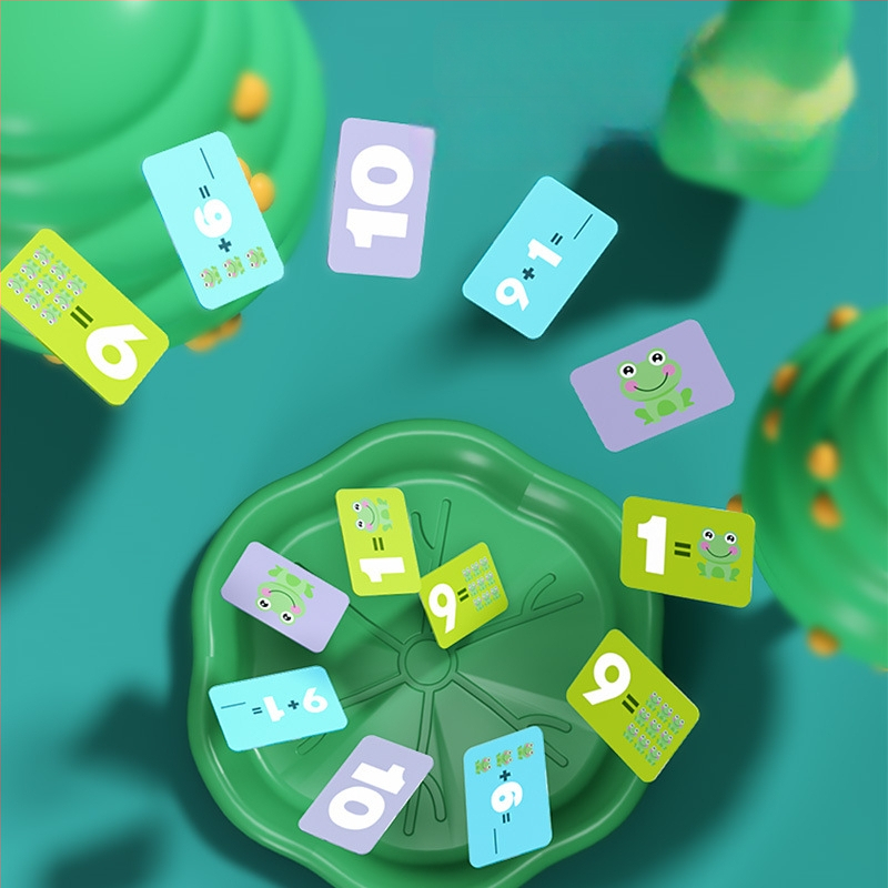 Образователна жаба-игра за развитие на логика и математика — балансова играчка за деца 4–6 г., пластмасова, неелектрическа, родителско-детско взаимодействие