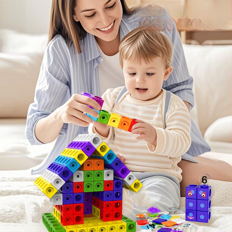 Švietimo skaitmeniniai statybiniai blokeliai ankstyvajai ugdymui – ABS plastikas, dideli blokeliai, 100–200 dalių, 4–6 metų vaikams, DIY surinkimas