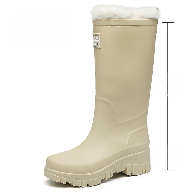 Moterų PVC lietaus batai, vidutinio aukščio, žemas kulnas 1-3 cm, slip-on uždarymas