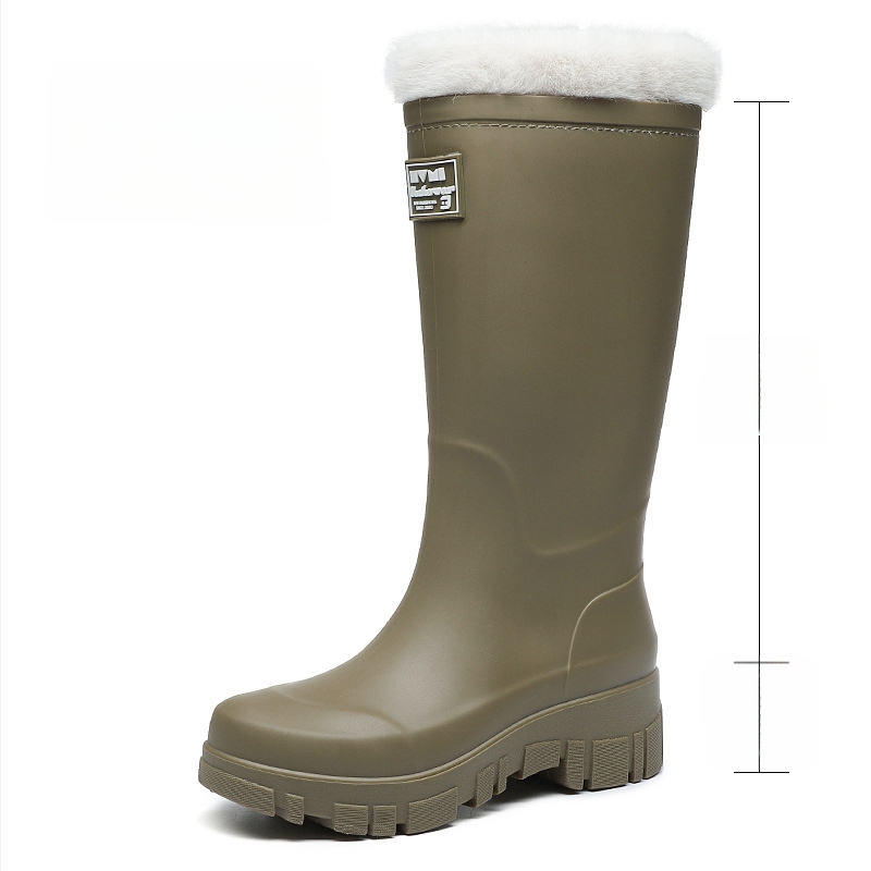 Moterų PVC lietaus batai, vidutinio aukščio, žemas kulnas 1-3 cm, slip-on uždarymas