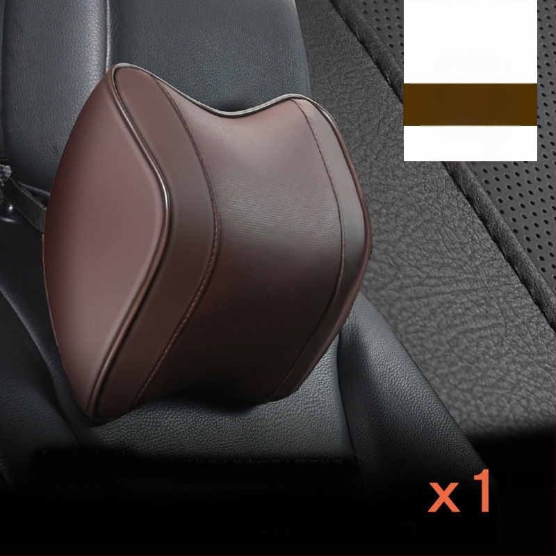 Auto galvas balsts un jostas atbalsts ar memory foam — Mākslīgā āda, Visu sezonu, Piemērots visiem automobiļiem, Vienkāršs stils