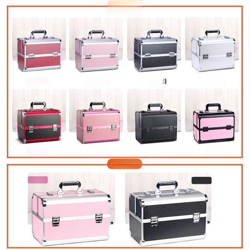 Преносима кутия за грим за домашно съхранение, голям капацитет за козметика и инструменти за красота, с цип, без ключалка