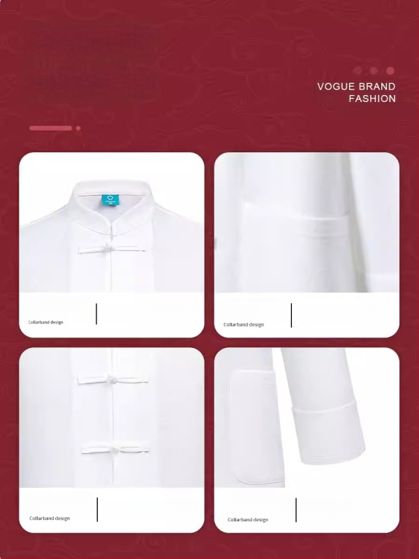 Hosszú ujjú szakács felső hotel- és catering célokra, nedvességelvezető len- és poliészter keverék (96%+ poliészter), bélés poliészter, férfiak számára