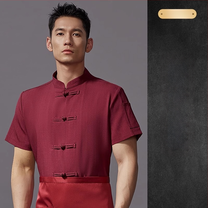 Hosszú ujjú szakács felső hotel- és catering célokra, nedvességelvezető len- és poliészter keverék (96%+ poliészter), bélés poliészter, férfiak számára