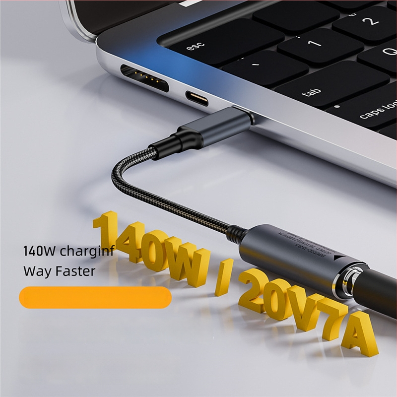 Type-C PD adapterkábél automatikus felismeréssel 5V/9V/20V bemenethez, PD kimenet akár 140W, 17 cm hosszú kábel