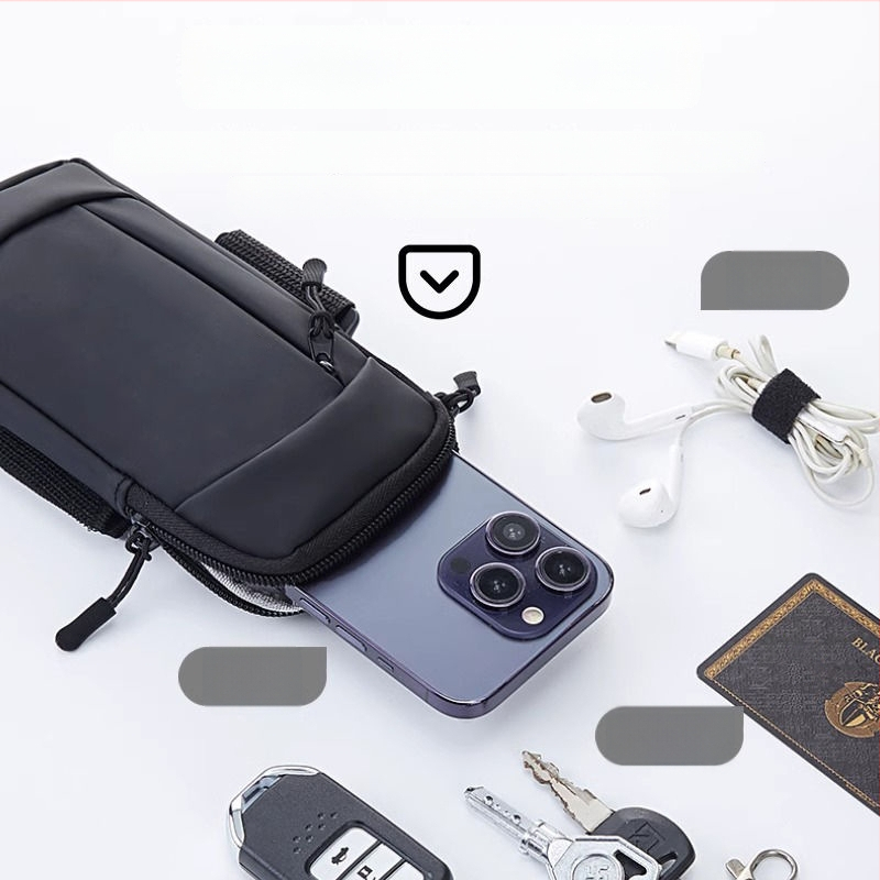 Geantă de braț pentru telefon la alergare - material PU, ultra-ușoară, respirabilă, impermeabilă, căptușită cu nylon