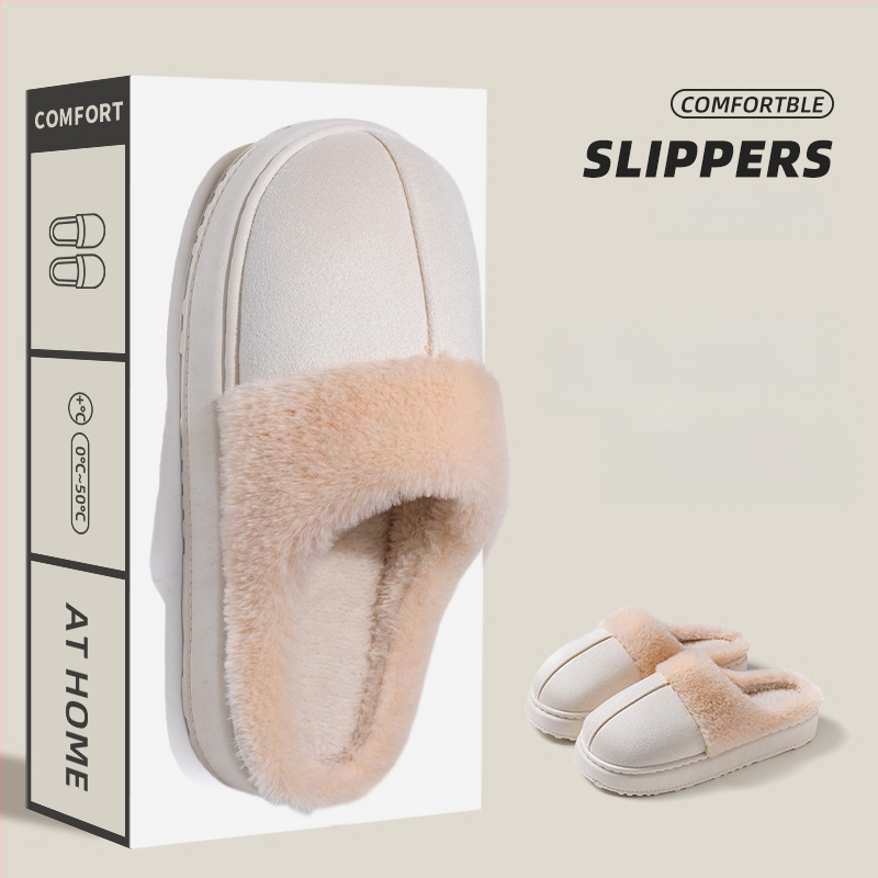 Unisex lina mājas čības ar slēgtu aizmuguri, rudens–ziemas sezonai, silti kā sniega zābaki, anti-slip PVC zole, pūkaina odere