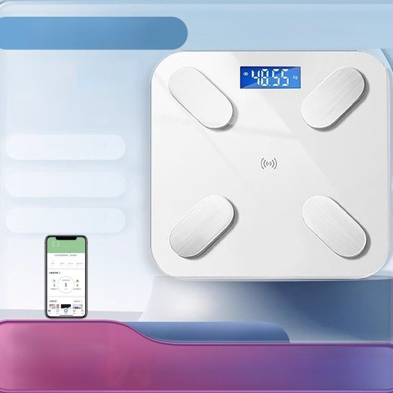 Cântar corporal Bluetooth cu aplicație, încărcare Type-C, cântar electronic pentru uz casnic