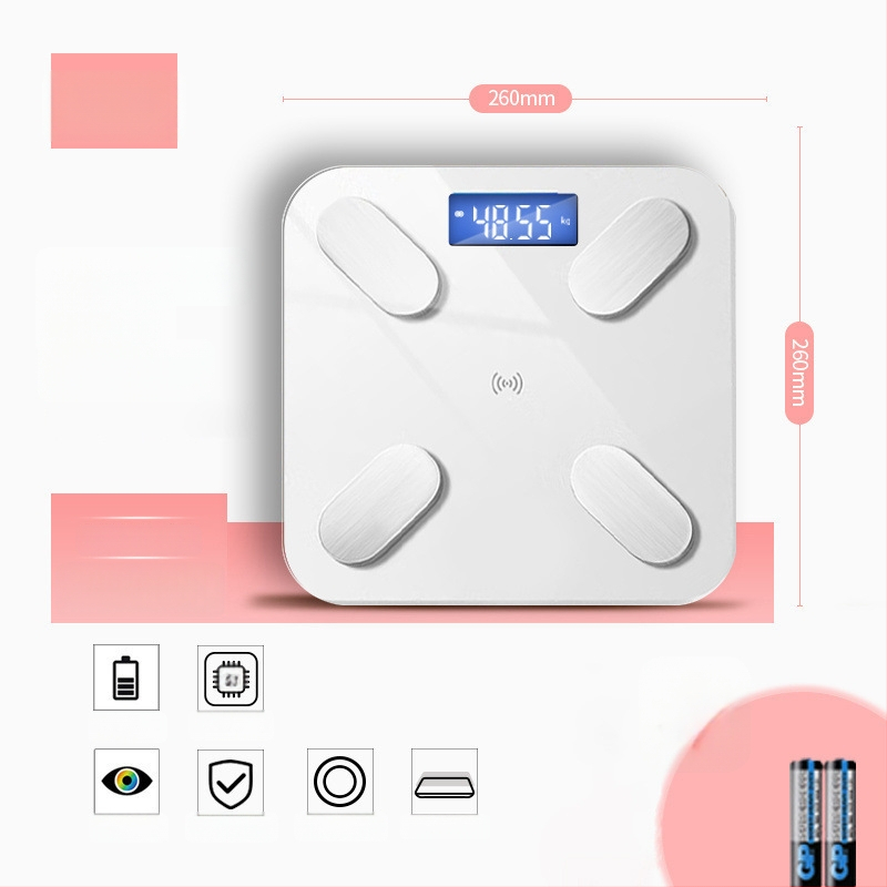 Cântar corporal Bluetooth cu aplicație, încărcare Type-C, cântar electronic pentru uz casnic