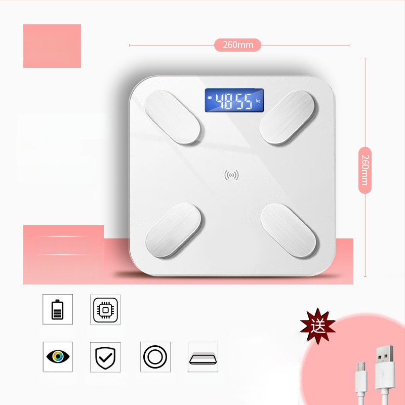 Cântar corporal Bluetooth cu aplicație, încărcare Type-C, cântar electronic pentru uz casnic